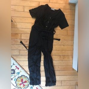 Everlane Linen Jumpsuit Black Size 2 POCKETS